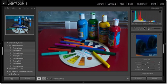 Adobe Photoshop Lightroom - Develop Module show onOne presets