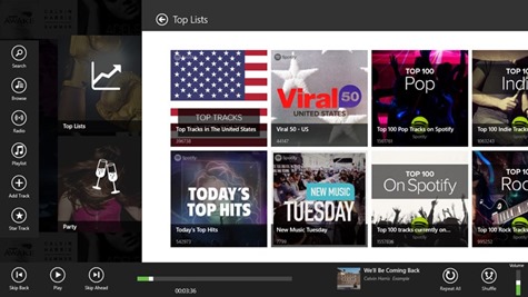 Listen to Spotify with Spotlite Windows 8 Metro App