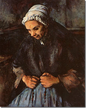 Pieds foulés (Paul Cézanne, Vieille Femme avec un rosaire (Londres, National Gallery))