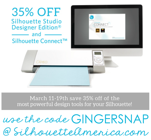 Silhouette Designer Edition Software & Silhouette Connect 35 off using the code GINGERSNAP