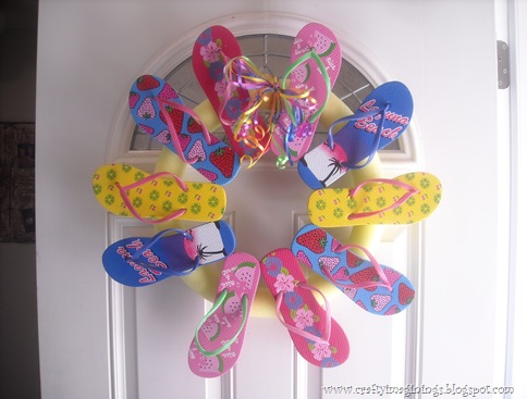 Crafty Imaginings & Silly Things: Flip-Flop Summer Wreath