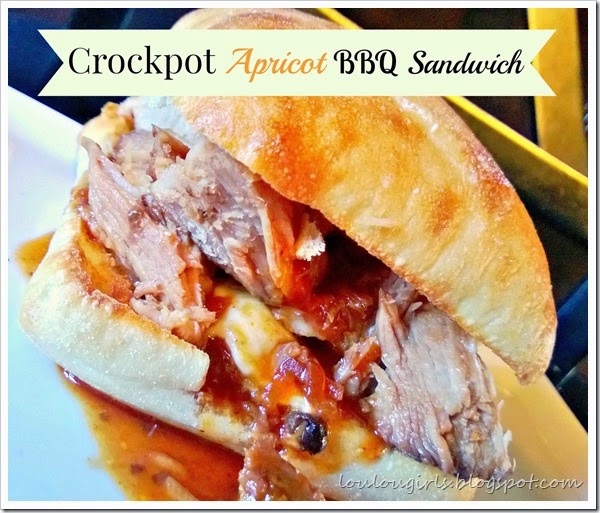 Crockpot Apricot Barbecue Pork Sandwich