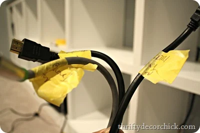 label cords with painters tape