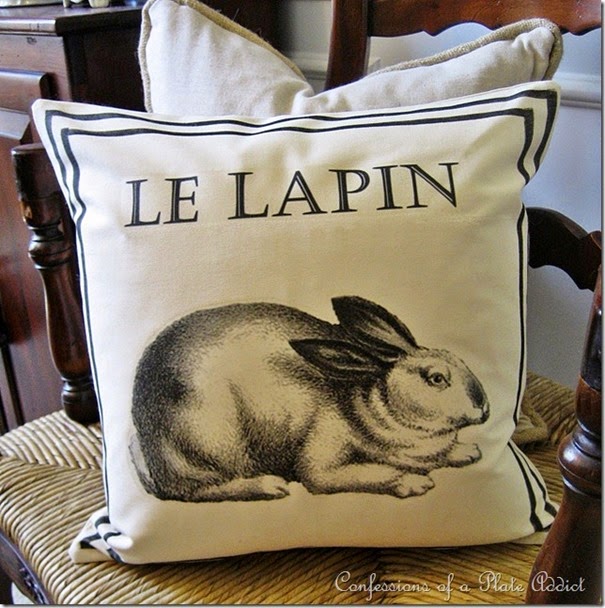 CONFESSIONS OF A PLATE ADDICT Ballard Inspired French Bunny Pillow