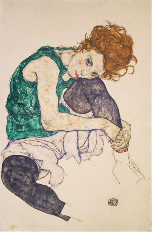 Egon Schiele, Seated Woman with Legs Drawn Up