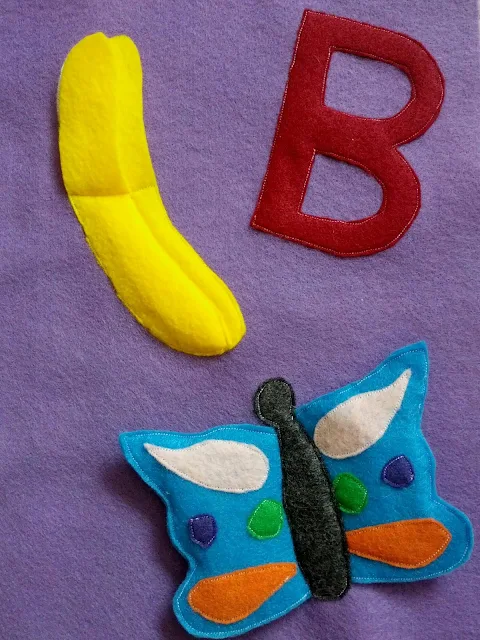 How to make a letter B themed quiet book page for an ABC quiet book