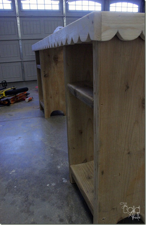 Desk with shelves and top