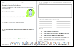 Free planning sheet to guide students through the process of designing an insulation device.