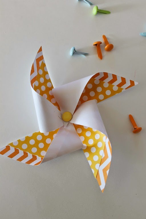 how to make a paper pinwheel GingerSnapCrafts.com