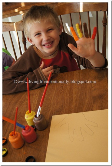 Thankful Turkey Hand Art Thanksgiving Craft for Kids