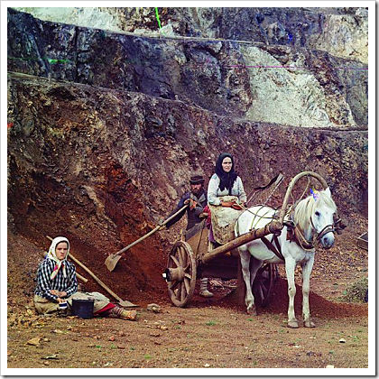 Family working at Bakalskii mine