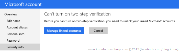 3. Unlink your accounts before turning on the two-step authentication