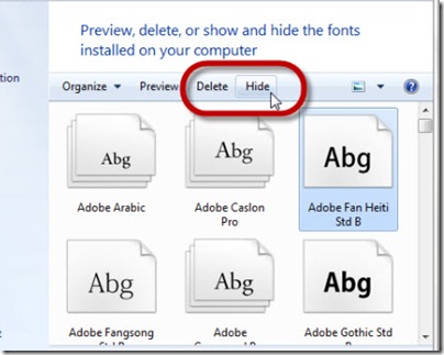 Getting rid of the Unnecessary Fonts: