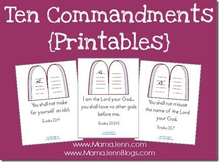 Ten Commandments {Printables & Copywork}