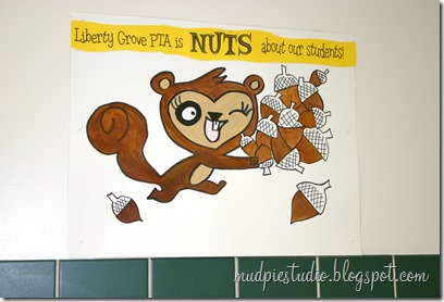 Camping theme bulletin board - squirrel