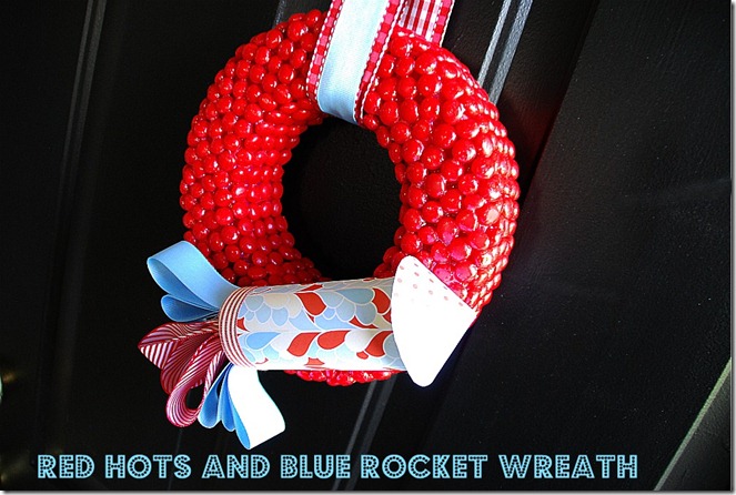 red hots and blue rocket wreath