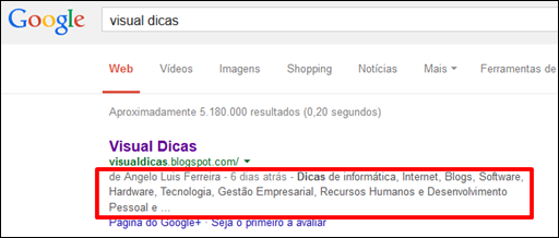 Como definir metatags diretamente no Blogger - Visual Dicas