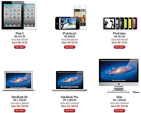 Apple Singapore Sale iPad 2 MacBook Air Pro iMac IPod Touch