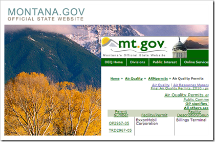 Montana Government Air Quality Permits