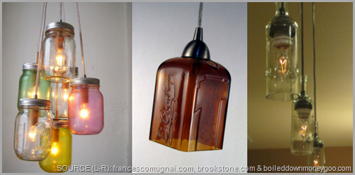 Light up the night with a hanging light kit and an old mason jar. CLICK to enlarge image.