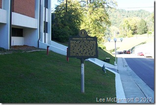 Feudists On Trial marker on campus of Pikeville College, Pike Co. Kentucky