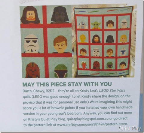 LEGO Star Wars quilt in March Homespun