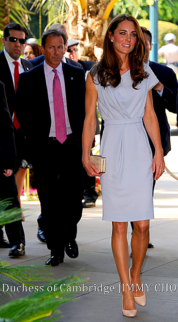 Duchess of Cambridge with Jimmy Choo LOVELY in Powder Pink