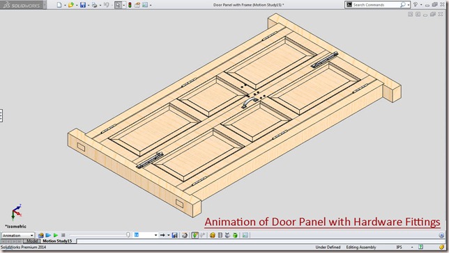 Animation of Door Panel with Hardware Fittings