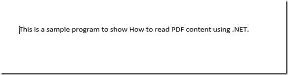PDF Content To read using .NET