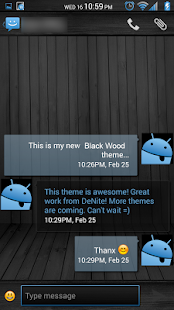 Black Wood Blue CM11 Theme - screenshot thumbnail