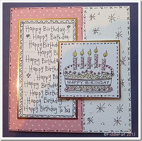 Doodled Birthday Cake Card.