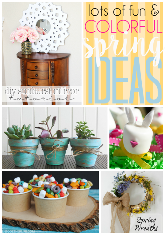 Lots of Fun & Colorful Spring Ideas at GingerSnapCrafts.com #linkparty #features #spring 
