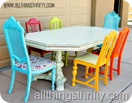 Dining room Table with mismatched chairs