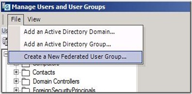 Lync GC Fed - Create group