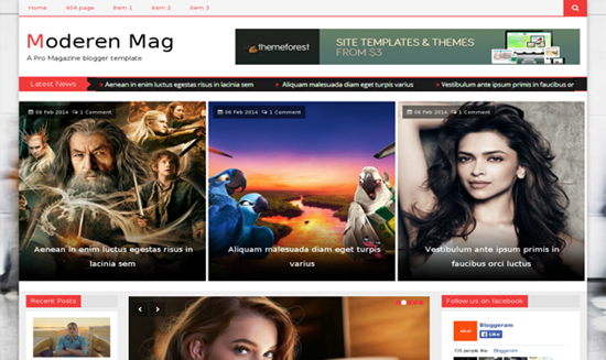 Moderen-Mag - тема для blogger 2015 шаблон для blogger