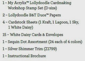 Lollydoodle Cardmaking kit_list of items