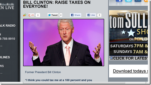 bill clinton raise taxes