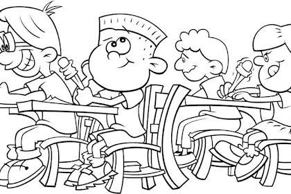 Imagenes Niños En La Escuela Para Colorear