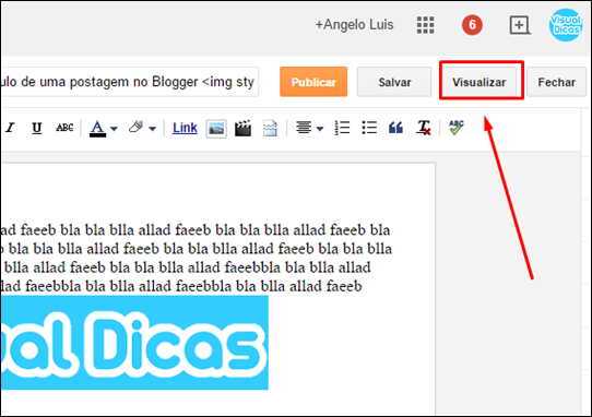 Como colocar imagens no título de uma postagem no Blogger - Visual Dicas