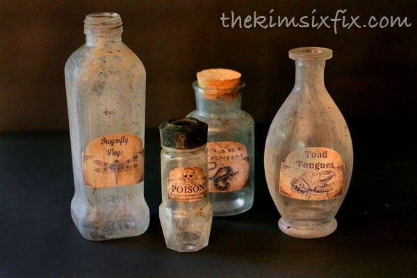 Distressed glass jars