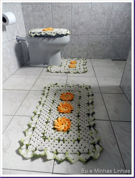 Jogo Banheiro Croche com Flor 1a