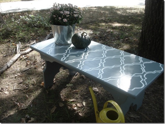 friday feature--stenciled bench from dont disturb this groove blog