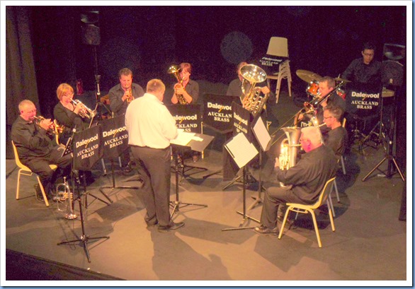 The Dalewool Auckland Brass in full flight. The stage was a little compact to fit the entire Band and so they brought a sub-set of the Band who filled the auditorium with magnificent music.
