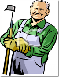 0511-0903-2002-4323_Old_Farmer_Holding_a_Hoe_clipart_image