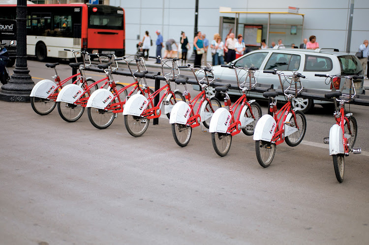 Bikes are a great way to get to know Barcelona during your shore excursion while journeying on a Tere Moana cruise.