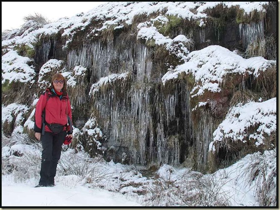 Barbara, by Cragg Quarry's icicles