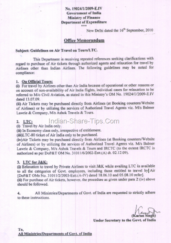 guidelines on air travel on tours and LTC