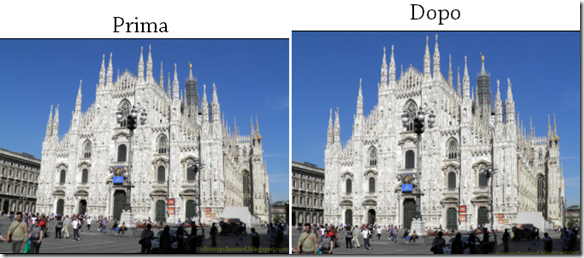 ShiftN esempio di correzione prospettiva fotografica Prima e Dopo con ShiftN