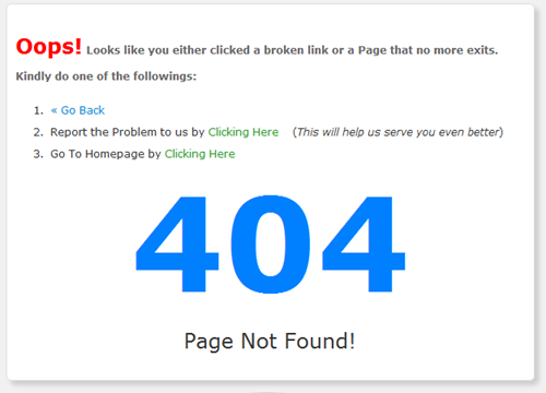 404 error page blogger