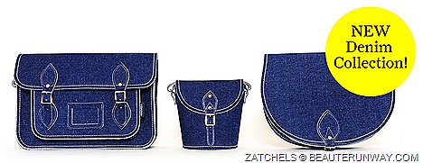 Zatchels Denim Satchels Bags 2013 Saddle Barrel Bags 2013 Collection handcrafted England cow hide leather enhanced with  stonewash denim jeans surface vintage blue contrast stitching's, silver nickel buckles strap